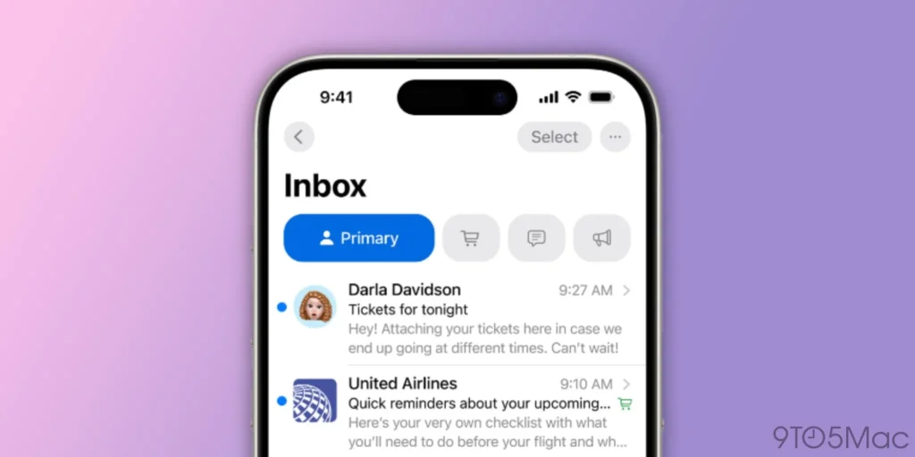 iOS 18.2 mail app